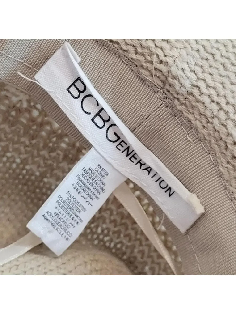 BCBG Generation Beige Soft Woven Fedora Wide Brim Packable
